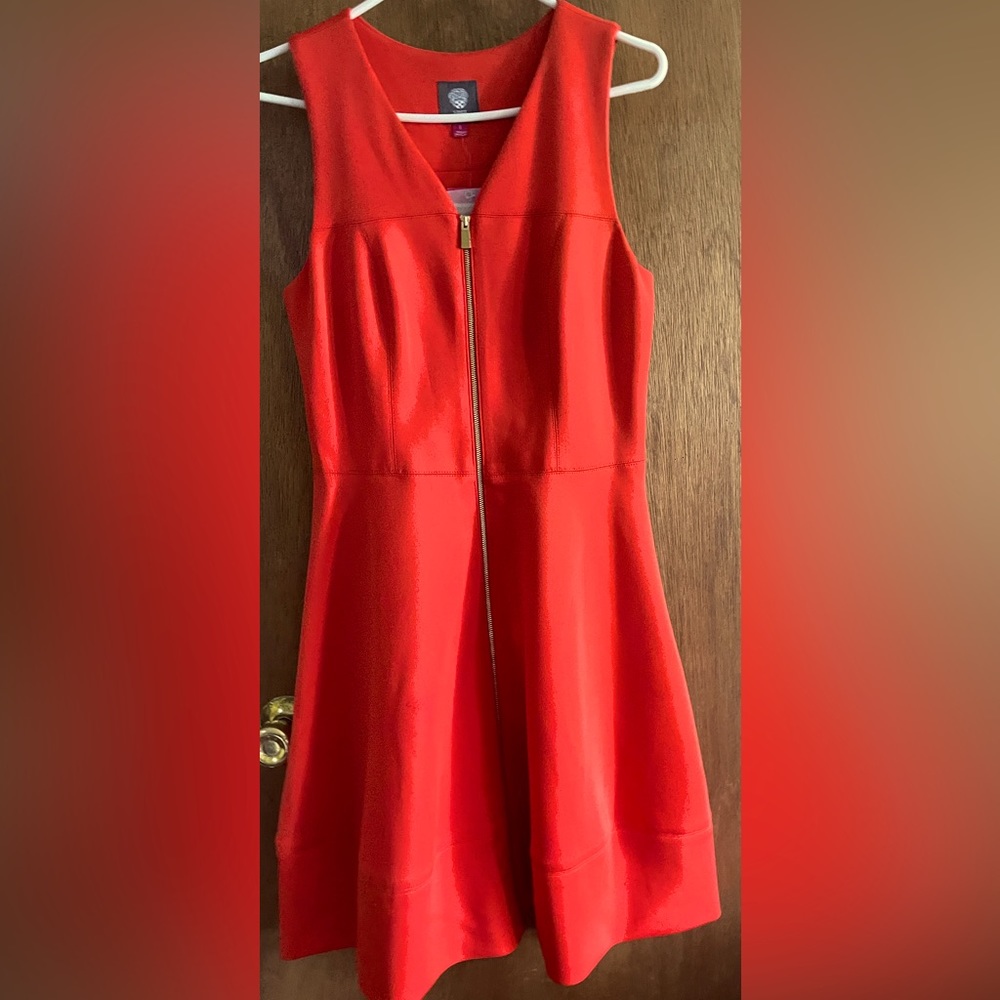 NWT Vince Camuto. Orange fit and flare knee length dress